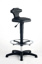 LLG-lab ståstol, PU, sort, fodring, glider, 510-780 mm