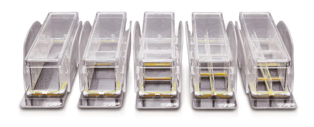 COP microscope slide, TPP Slidemax 4-well x 2,22 cm², 5 ea