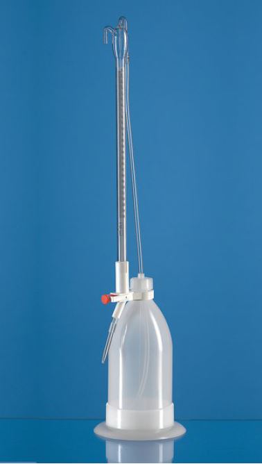 Schilling burette i glas med plastflaske, 10 ml