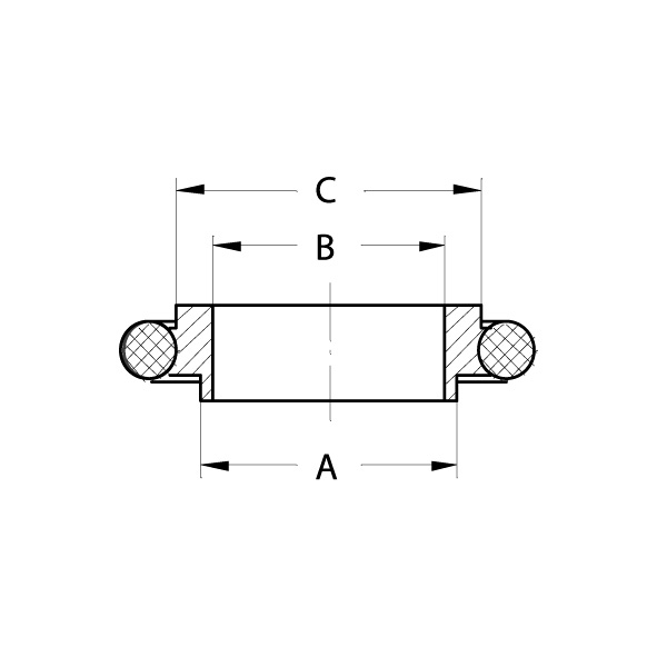 [28120310] KF DN 10/16 reducer centerring, indv. rustfri/FKM