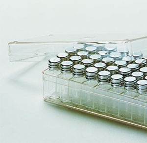 Holder til vials 50 x 3 ml, Ø12 x 35 mm, PS