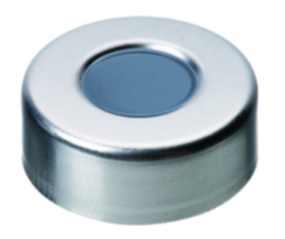 [4001549] Crimp-låg, LLG, N 20, alu m. hul, sølv, butyl/PTFE 50 A
