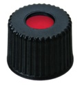 [4008207] Skruelåg, LLG, N 8, sort PP m. hul, PTFE/silikone/PTFE 45 A