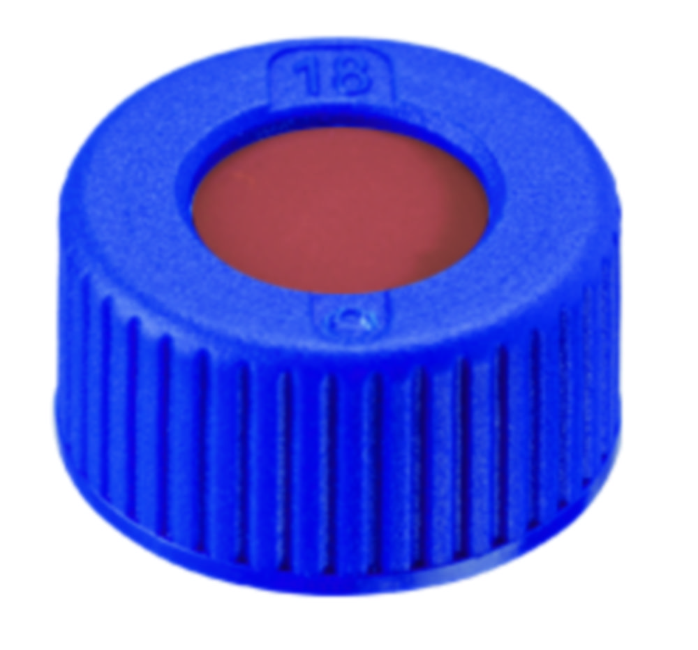 [4008228] Skruelåg, LLG, N 9 short thread, blå PP m. hul, gummi/PTFE 45 A