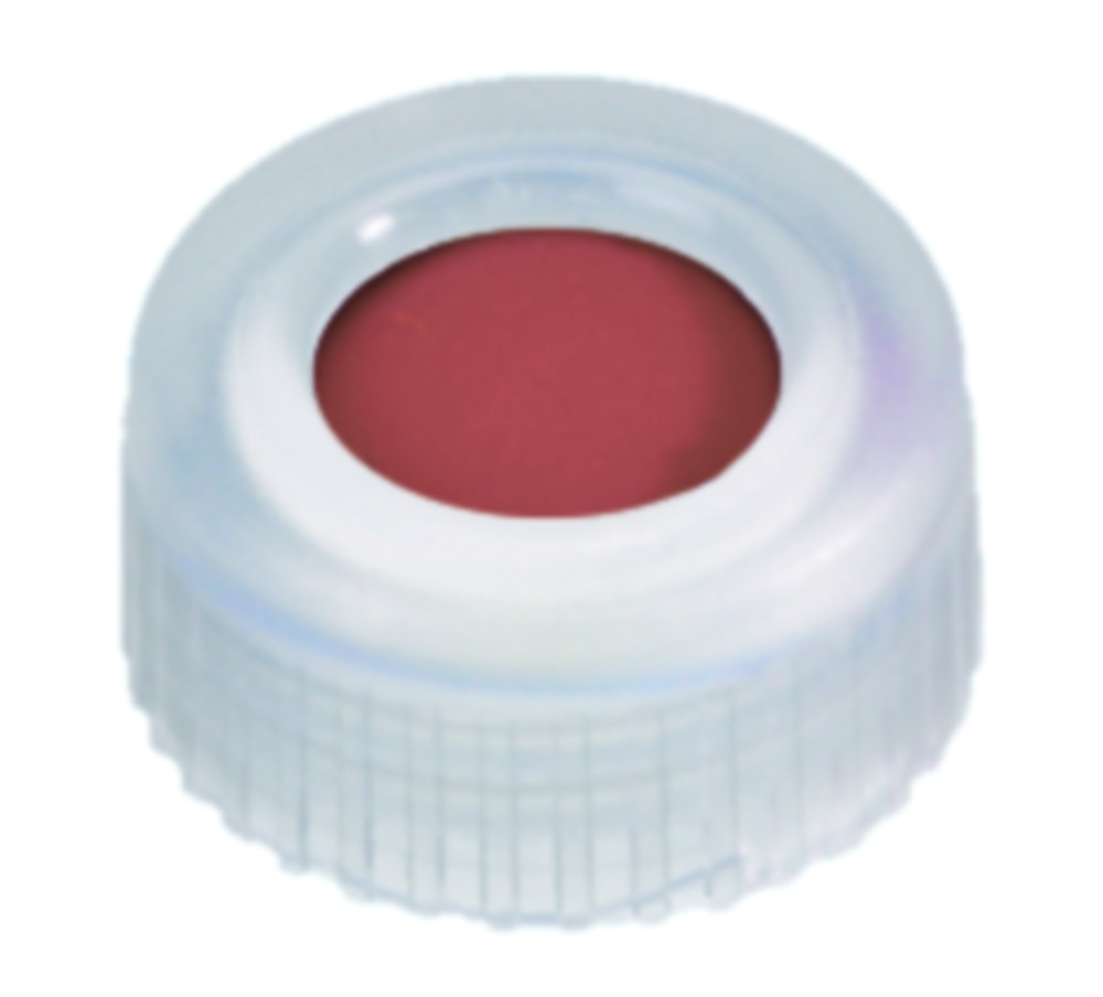 Skruelåg, LLG, N 9 short thread, klar PP m. hul, gummi/PTFE 45 A