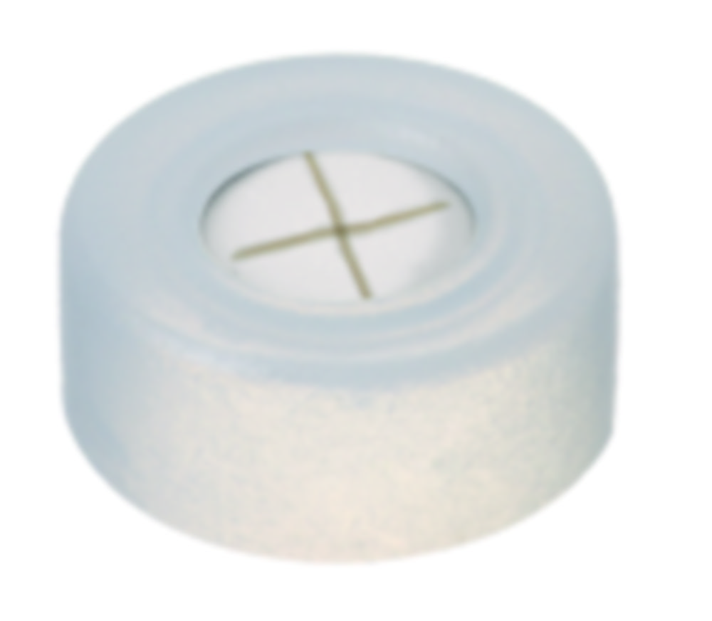 Snap-låg, LLG, N 11, klar PE m. hul, silikone/PTFE 55 A, slit