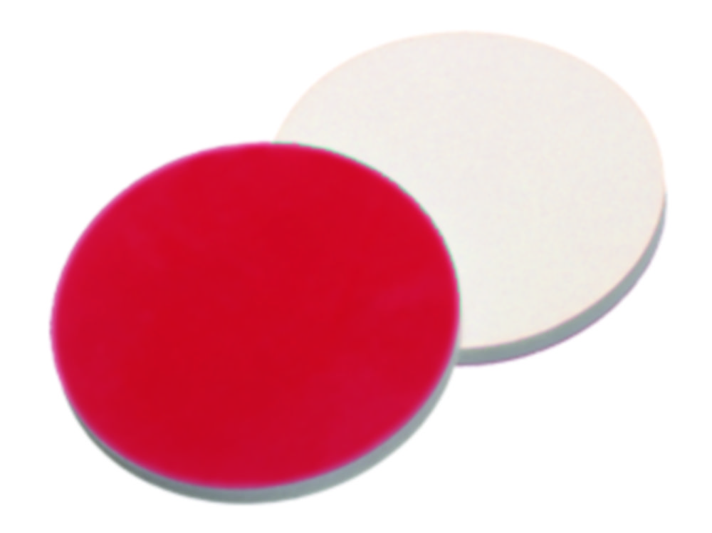Septa, LLG, til N 13 crimp-låg, silikone(hvid)/PTFE(rød) 55 A