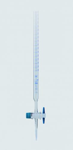 Burette kl AS, Schellbach, lige PTF-hane,10:0,02ml
