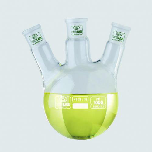 Rundkolbe, 3 halse, cent: NS29, side: NS14, 250 ml