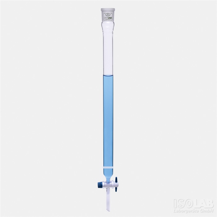 Chromatografikolonne med fritte, ISOLAB, NS 14/23, 300 mm, Ø10 mm, 25 mL