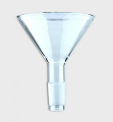 Pulvertragt borosilikatglas, NS19/26 slib, Ø80 mm