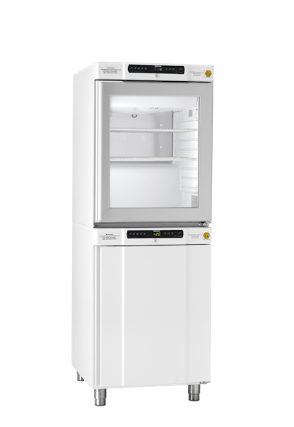 [4563010] Køle-/fryseskab, GRAM BioCompact II RR210/RF210, +2/20 og -25/-5°C, 2x125L, glasdør, hvid