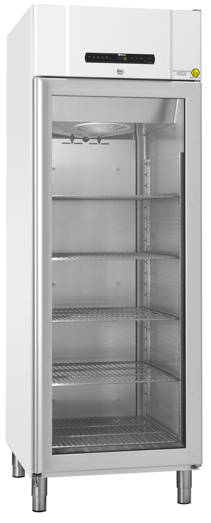 Køleskab, GRAM BioCompact II RR610, +2/20°C, 583L, glasdør, 5 hylder, hvid