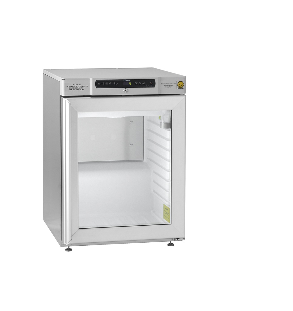 Køleskab, GRAM BioBasic RR210, +2/15°C, 125L, glasdør, 3 hylder, hvid