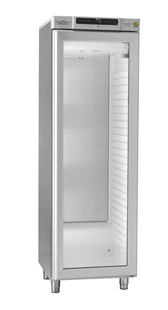 Køleskab, GRAM BioBasic RR410, +2/15°C, 346L, glasdør, 6 hylder, hvid
