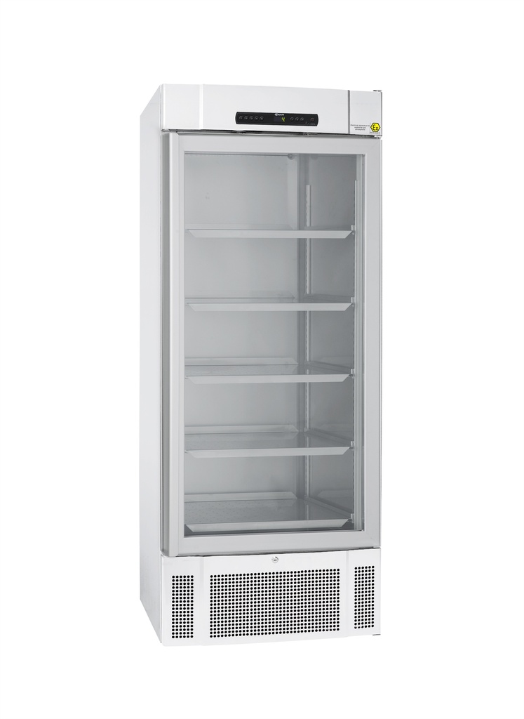 Køleskab, GRAM BioMidi RR625, +2/+20°C, 625L, glasdør, 5 hylder, hvid