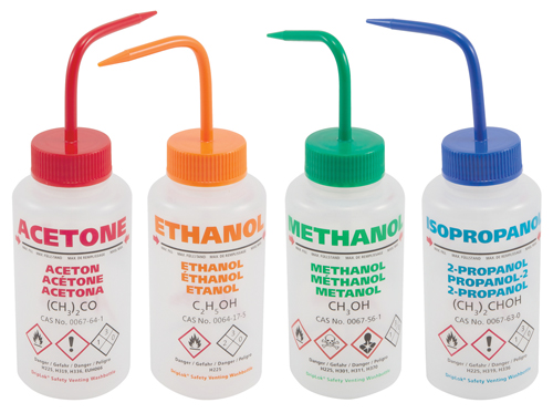 Sprøjteflaske med ventil, Acetone, rød, DK tekst, 500 ml