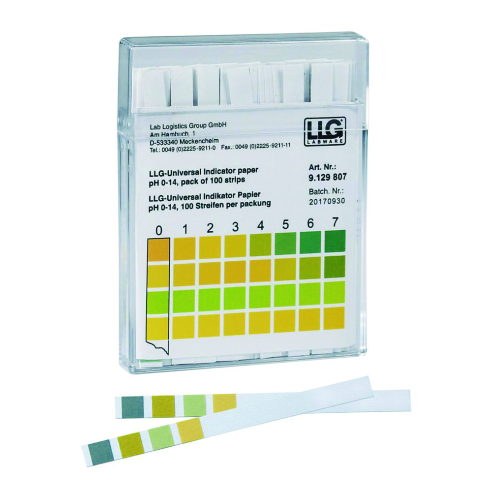 [4667571] pH-indikatorpapir, LLG Universal, strips, pH 0 - 14, 10x100 stk