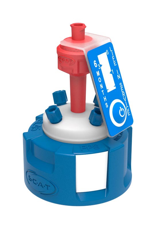 Reservoirlåg, SCAT Safety Cap IV V2.0, GL 45, 1 x luftventil / 4 x kapillar