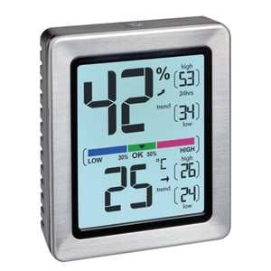 Digitalt termo-hygrometer, TFA Dostmann, EXACTO, -20 - +70 °C, 1 - 99 %