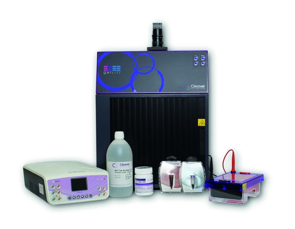Mini agarose gel documentation kit with gelLITE