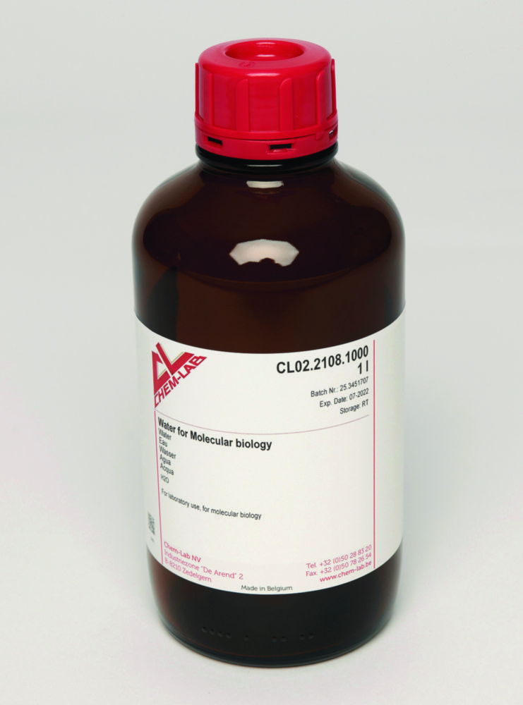 Nuklease-frit vand, Chem-lab, til molekylærbiologi, 1 L