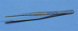 Pincet, lige, brede kæber, 130 mm