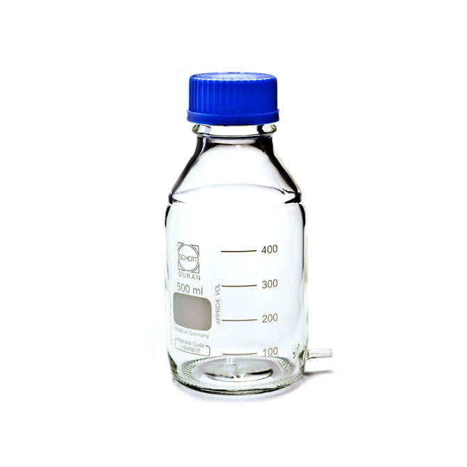 [4679007] BlueCap-flaske, DURAN, m/blåt låg, 500 ml. 10/pk