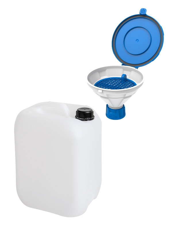 Affalds-kit, SCAT Funnel Disposal Set 2, 10 L dunk og sikkerhedstragt, HDPE, GL 45