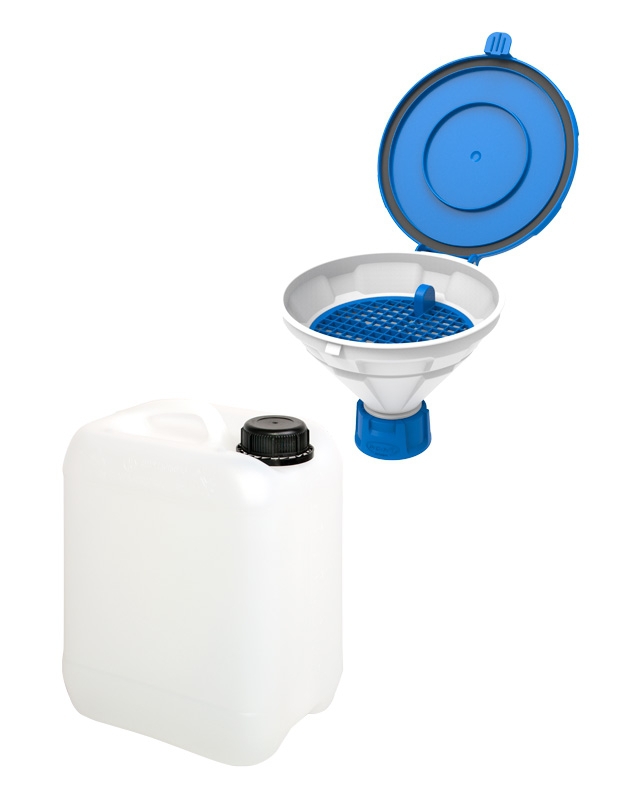 Affalds-kit, SCAT Funnel Disposal Set 3, 5 L dunk og sikkerhedstragt, HDPE, GL 45