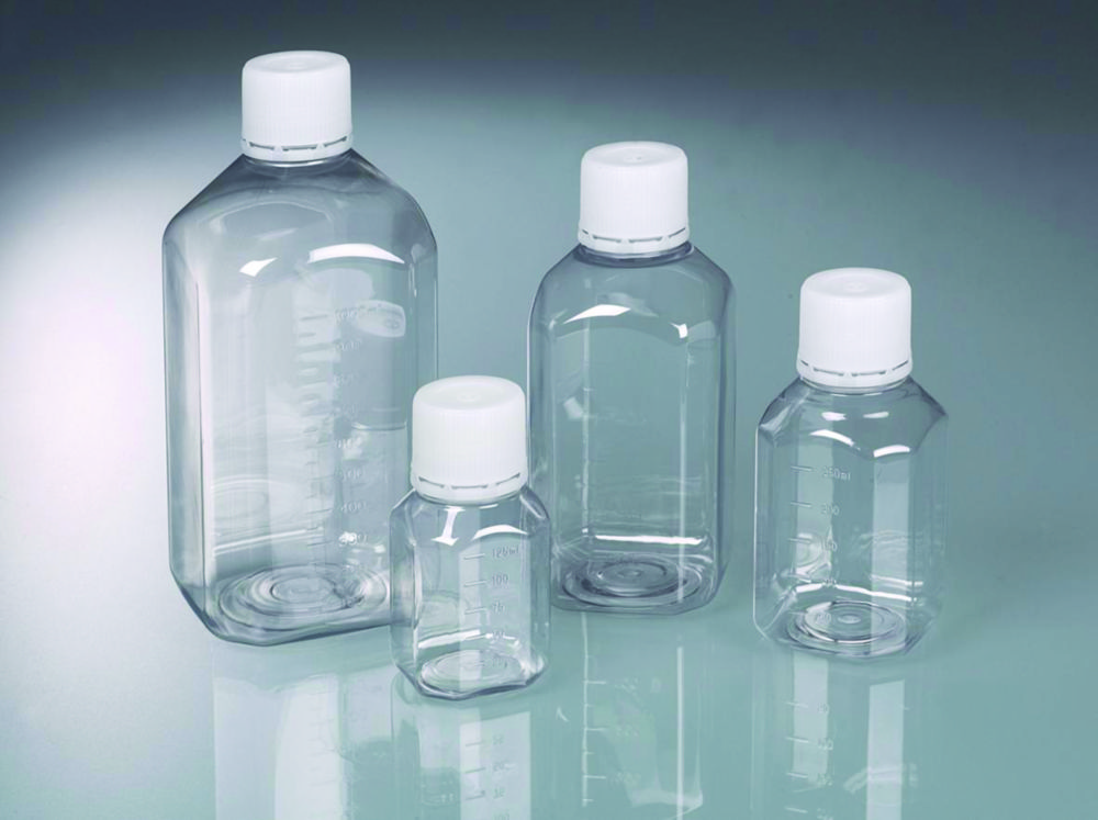 Flaske, PET transparent, sterile, 1000 ml