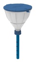 Sikkerhedstragt med låg, SCAT ARNOLD V2.0, GL 45, HDPE, hvid/blå, m. lanse (220 mm)