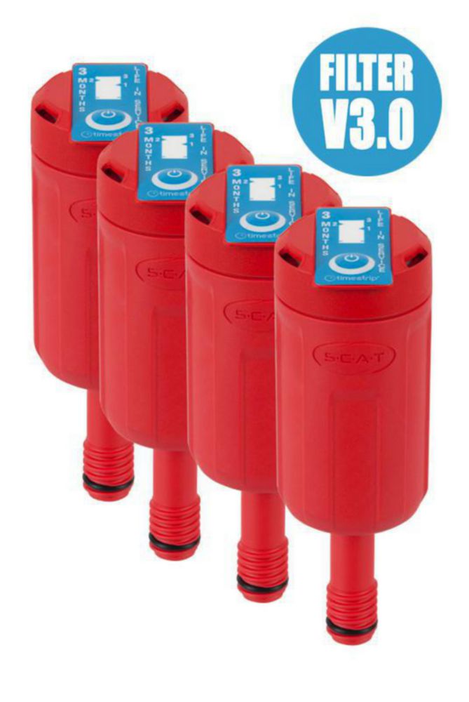 Kulfilter, SCAT Exhaust filter S V3.0, GL 14, m. stænkskærm og levetidsindikator, 4 stk