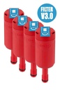 Kulfilter, SCAT Exhaust filter S V3.0, GL 14, m. stænkskærm og levetidsindikator, 4 stk