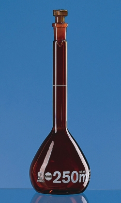 Målekolbe, BLAUB. A, brun, NS10/19, PP prop, 5 ml