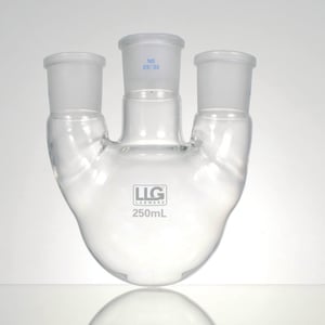 Rundkolbe, LLG, 3 halse, CN NS 29/32, SN 2x NS 29/32, 500 ml