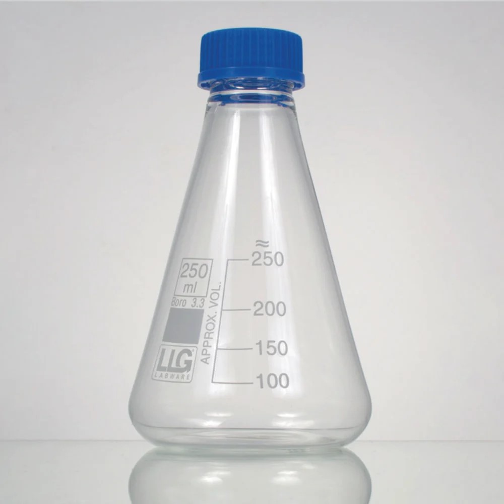 Erlenmeyerkolbe 1000 ml med GL32 skruelåg