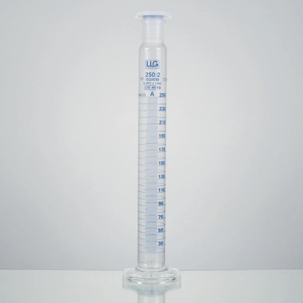 Måleglas, LLG, høj, kl. A, PE-prop, 500 mL, 2 stk