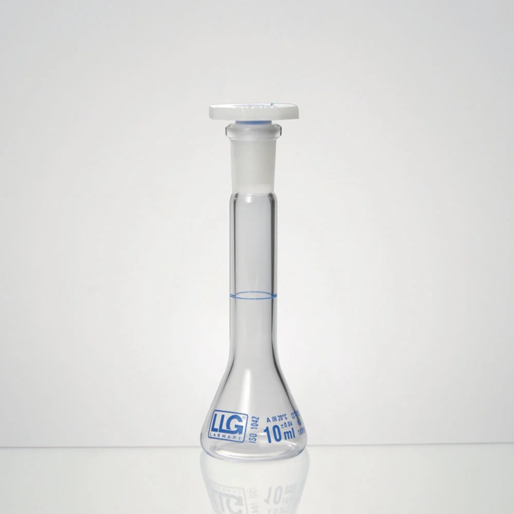 Målekolbe, trapez, LLG, kl. A, NS10, PE-prop, 25 mL, 2 stk