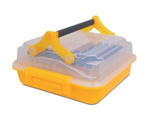 Transportboks, DuraPorter®XL, med MultiTube Insert, gul