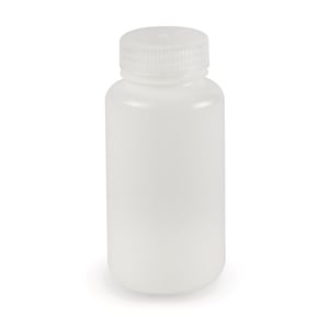 Flaske med vid hals, LLG, rund, HDPE, 250 ml, 12 stk