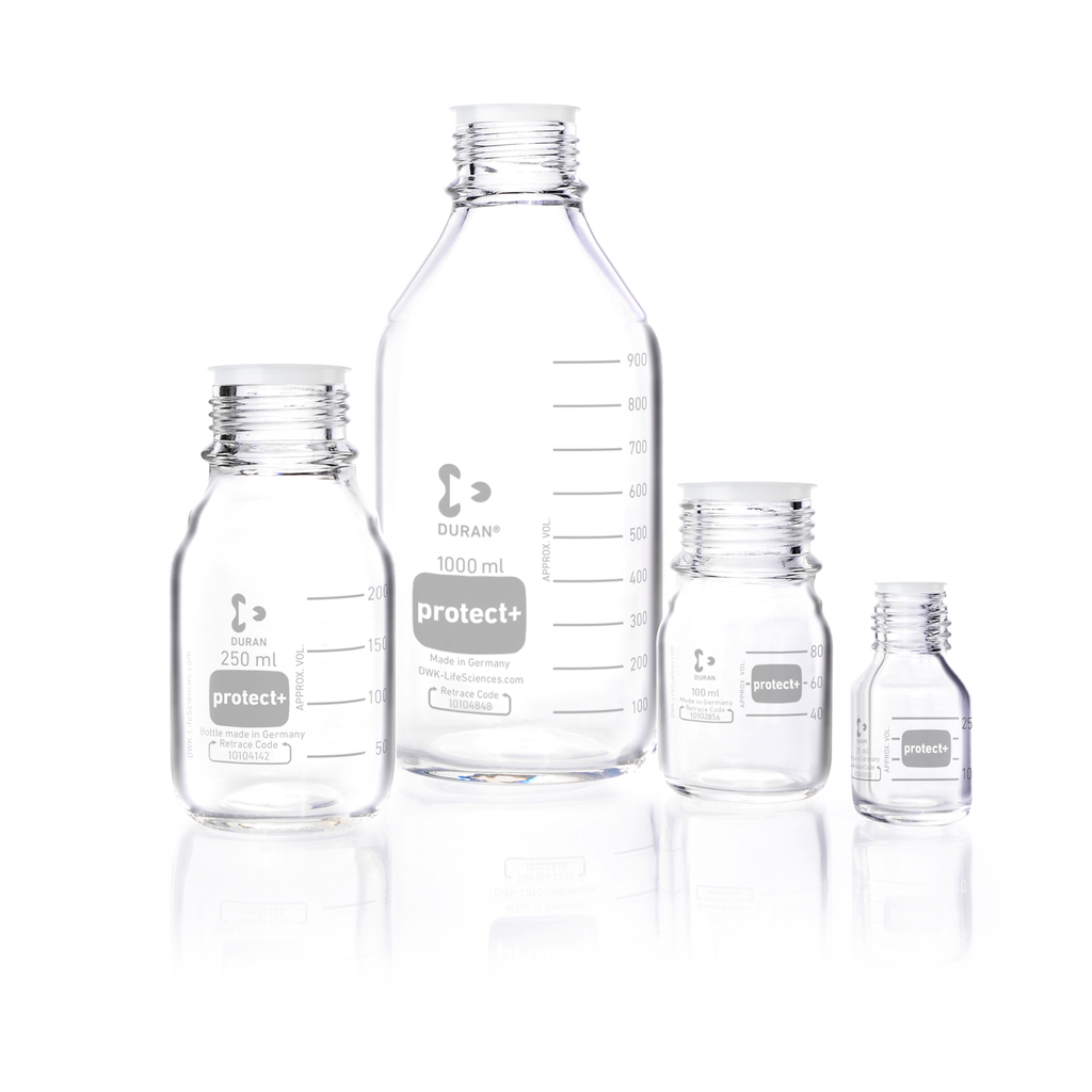 BlueCap-flaske, DURAN Protect, plastbelagt+, uden låg, 5000 ml