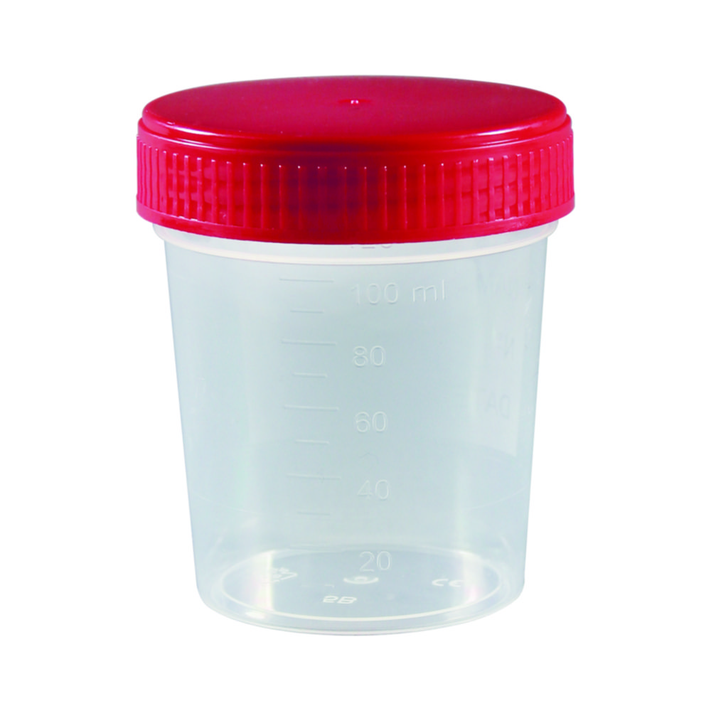 LLG-Multipurpose Container, 120 ml, PP, with red PE-screw cap, frosted label, pack of 300