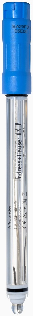 pH-elektrode, Endress+Hauser CPL53E, glas, gel, PTFE-diafragme, NTC, Memosens