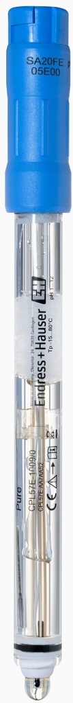pH-elektrode, Endress+Hauser CPL57E, glas, gel, PTFE-diafragme, NTC, Memosens