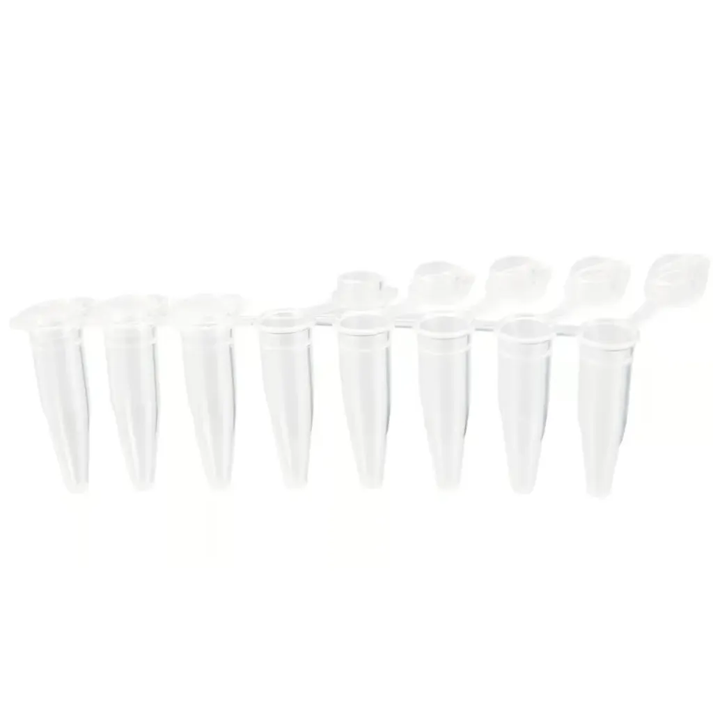 PCR-strips, LLG, hængslet låg, klar 8 x 0,2 ml, 120 stk.