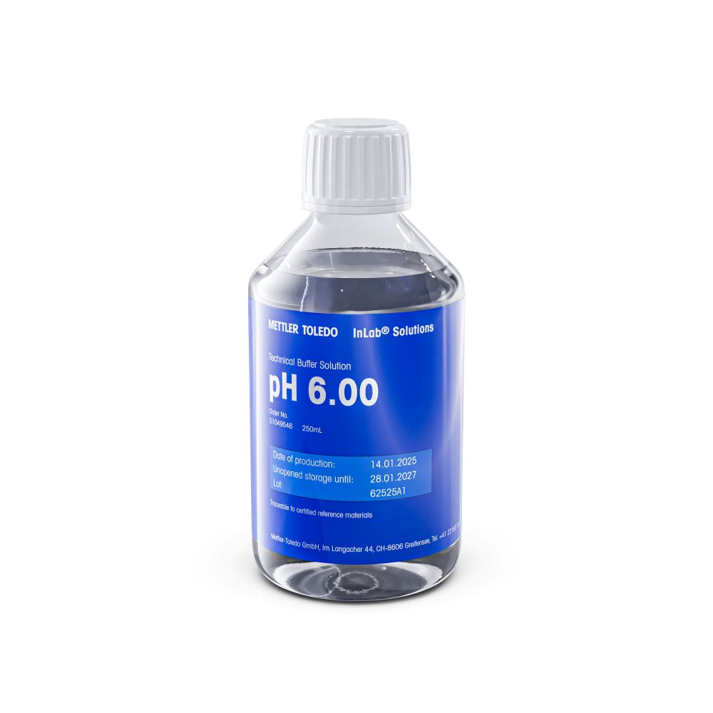 [4714562] Buffer, teknisk, Mettler-Toledo, pH 6,00 ±0,01, 25 °C, 250 mL