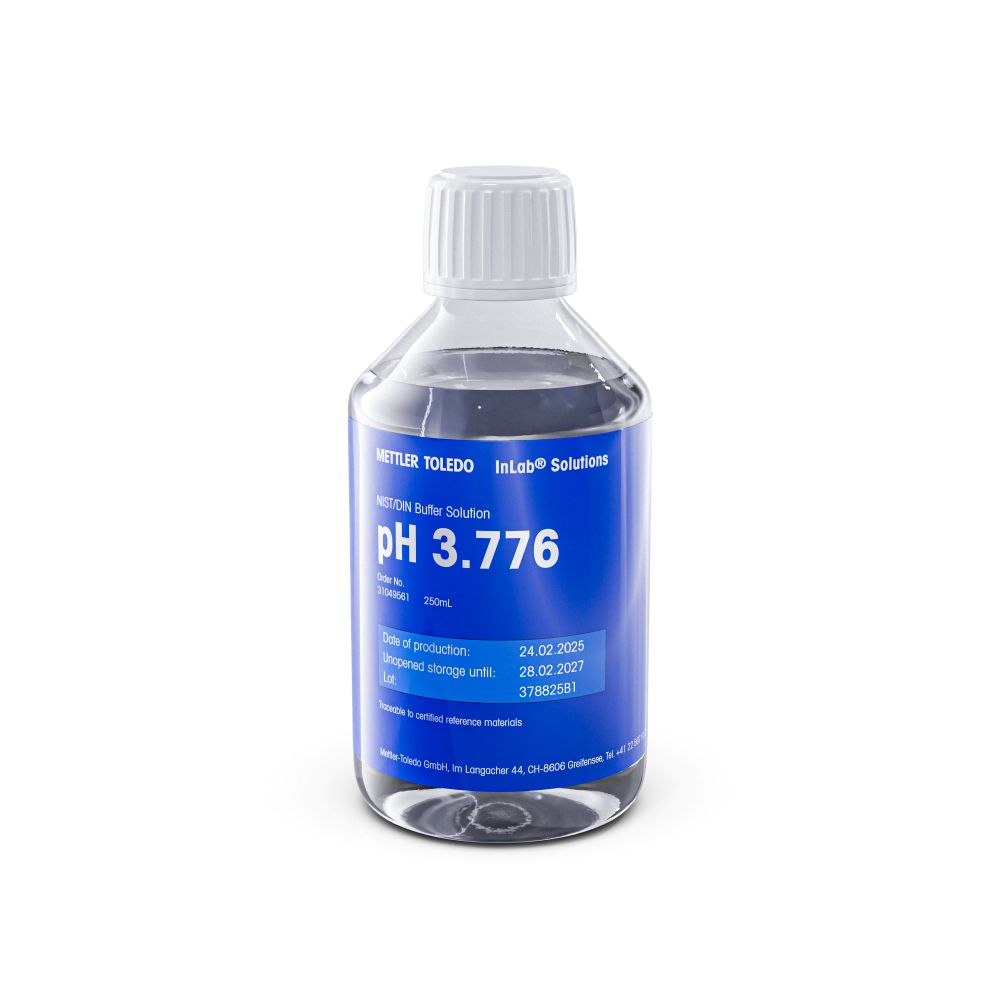 Buffer, Mettler-Toledo, pH 3,776 ±0,010, NIST/DIN 19266, 250 mL