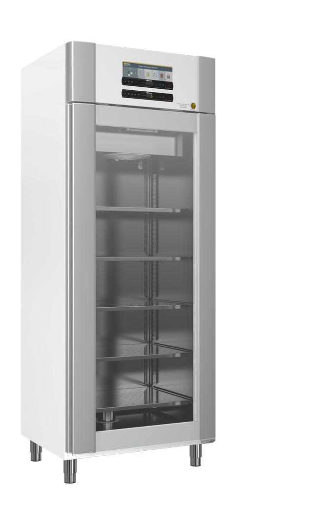Køleskab, GRAM ExGuard ER600W, -2/+20°C, 614L, glasdør, 5 hylder, hvid