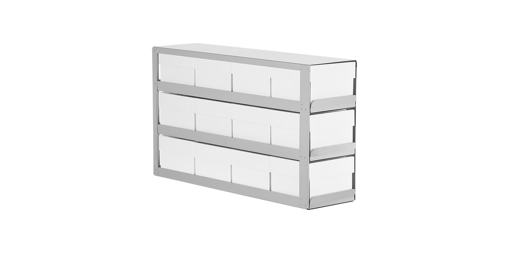 Comfort rack m/ udtræk skabsfryser TENAK, 100 mm boks, h:314 x b:140 x d:562 mm, 3 x 4 bokse